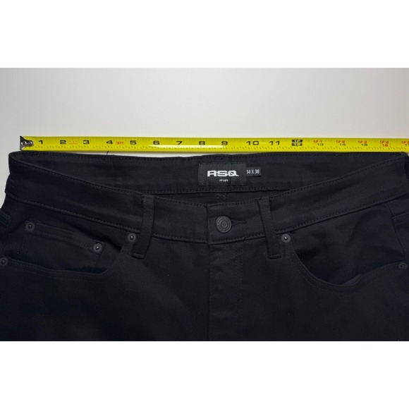 RSQ Black Straight Denim Jeans Men 34x30 - Picture 6 of 10